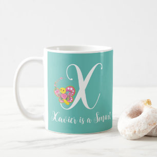 Lettre papillon X Mug florale