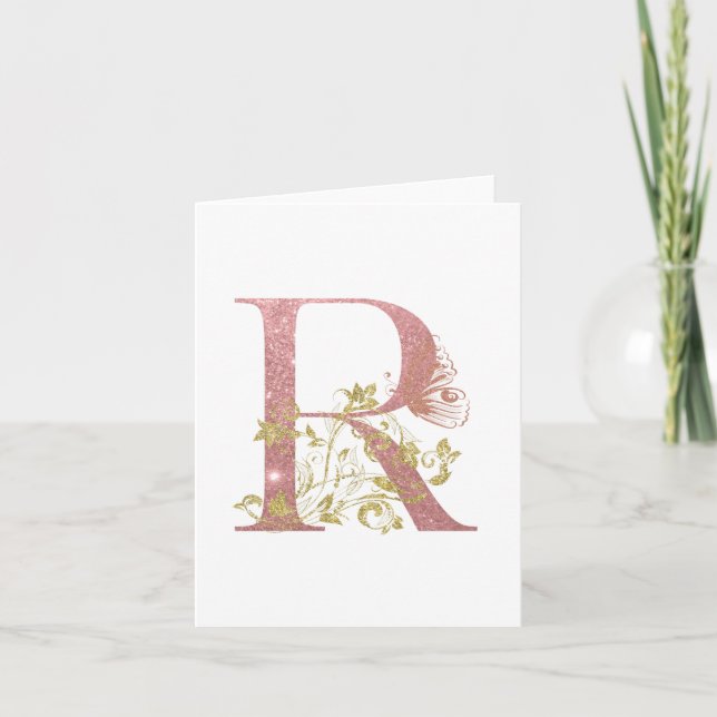 Lettre Parties scintillant rose R (Devant)