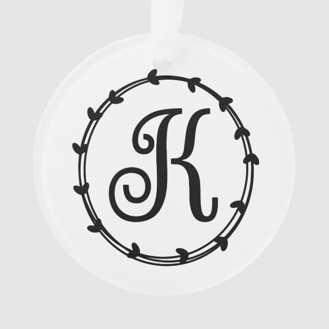 Lettre personnalisée K Ornement de Noël (devant)