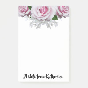 Lettre pinceau rose personnalisée Post-it Notes