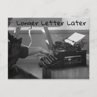 Lettre plus longue Plus tard Carte postale Vintage
