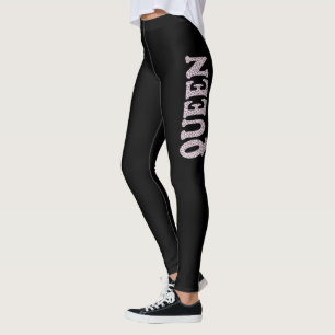 LETTRE Queen Imprimé noir Leggings