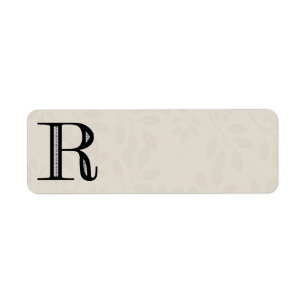 Lettre R - noir de damassé