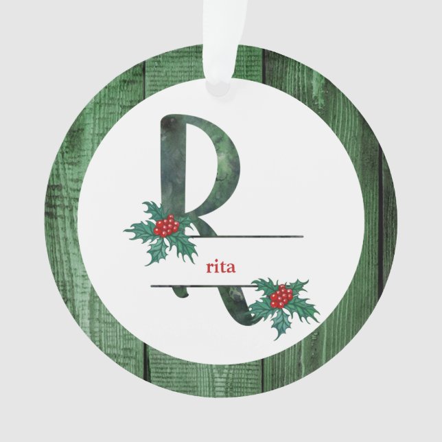 *~* Lettre R Rustic Christmas PHOTO Wood AP44 (devant)