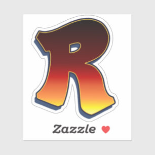 Lettre R - Sticker pour les flammes