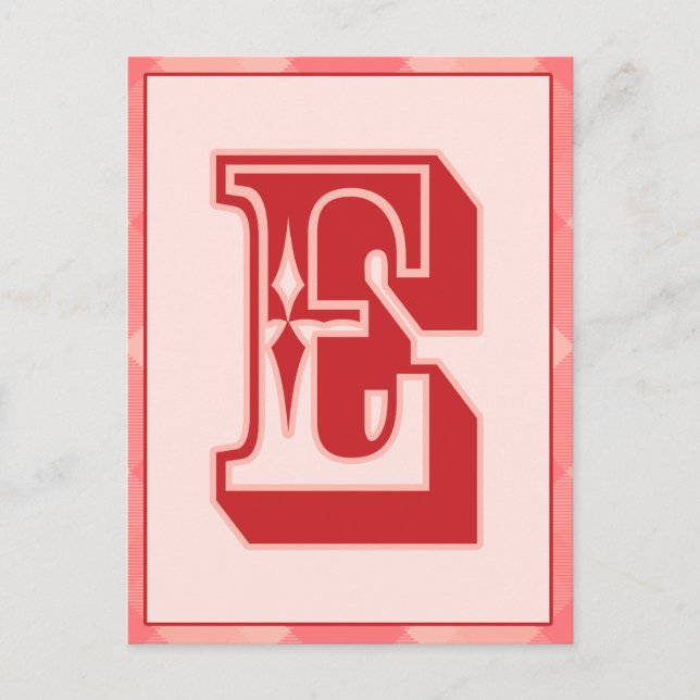 Lettre rose "E" Typographie Carte Banner (Devant)