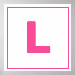 Lettre rose L Poster