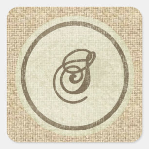 Lettre S burlap autocollants de conception rustiqu