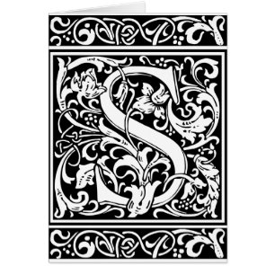 Lettre S Monogramme médiéval Art Nouveau