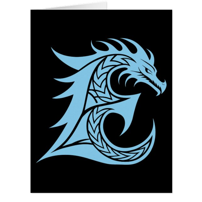 LETTRE STYLE dragon E, Alphabet dragon, Monogramme (Devant)