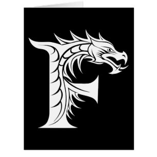 LETTRE STYLE dragon F, Alphabet dragon, Monogramme