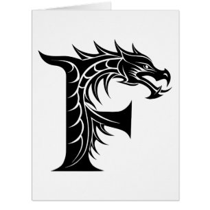 LETTRE STYLE dragon F, Alphabet dragon, Monogramme