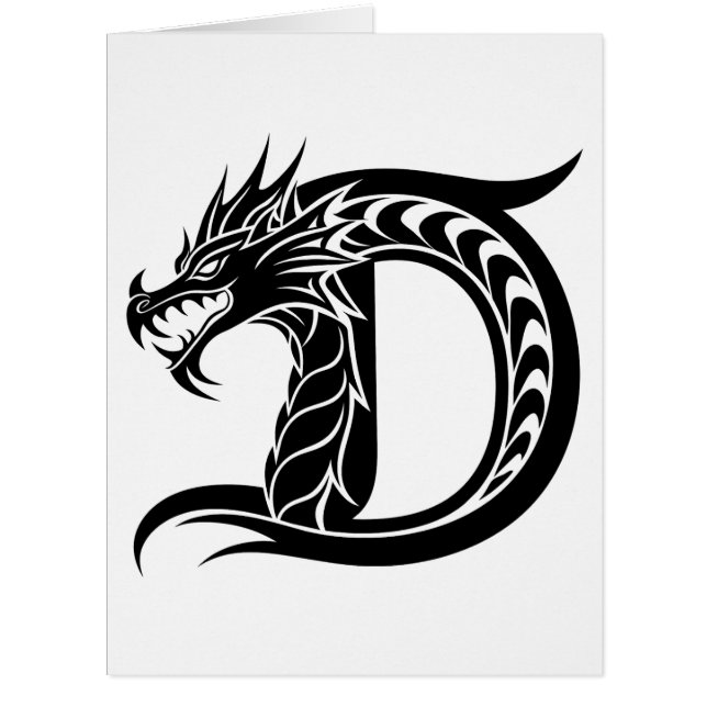 LETTRE STYLÉE D Dragon, Alphabet Dragon, Monogramm (Devant)