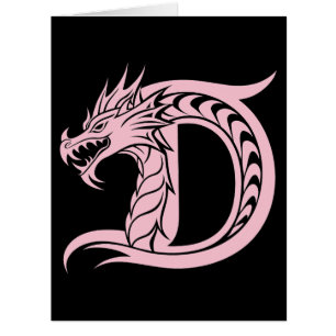 LETTRE STYLÉE D Dragon, Alphabet Dragon, Monogramm