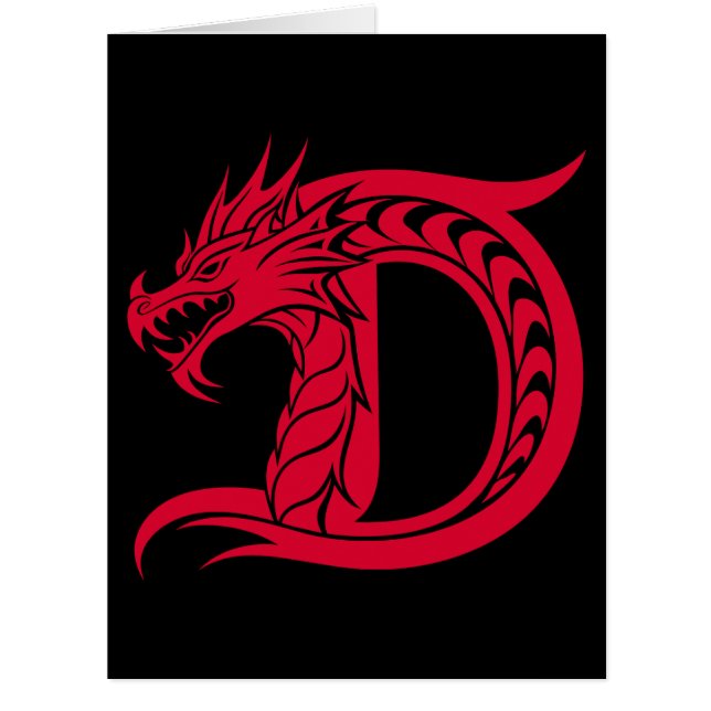 LETTRE STYLÉE D Dragon, Alphabet Dragon, Monogramm (Devant)