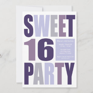 LETTRE SUCRE 16 Bloc Invitations de fête d'anniver