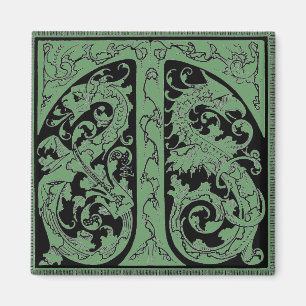 Lettre T avec aimant Dragons
