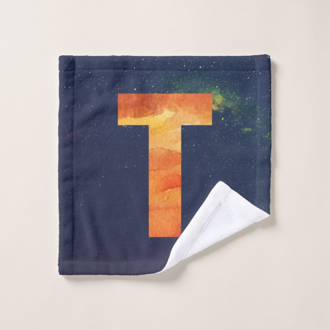 LETTRE T DE L'ESPACE DE FEU (Gant de toilette)