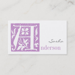 Lettre tachetée A Cartes de visite monogrammes