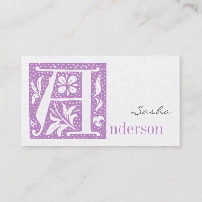 Lettre tachetée A Cartes de visite monogrammes (Devant)