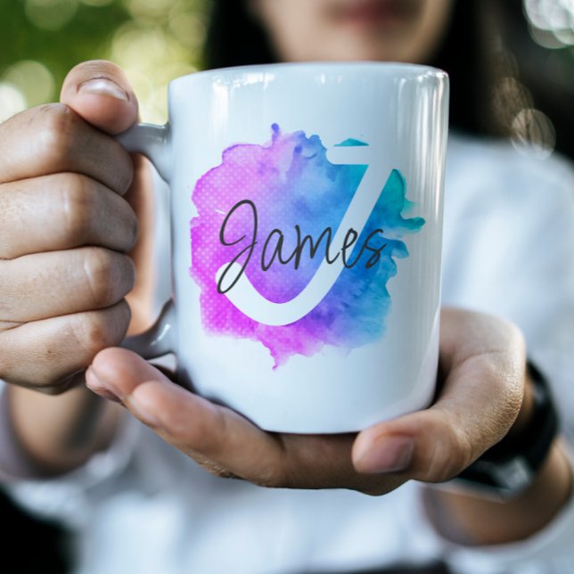 Lettre tendance personnalisée Nom café Mug (Créateur téléchargé)