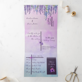 LETTRE TRIPLÉE Florale Faire-part de mariage Plié