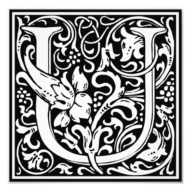 LETTRE U ALPHABET Floral LETTRE U Photo (Devant)