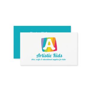 Lettre Un carte de visite d'art à rayures de blocs