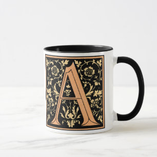 Lettre Vinatge Noir & Or 'A' - Mug