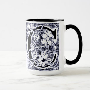 LETTRE VINGLE FLEUVE 'C' EN BLANC - Mug