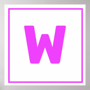 Lettre violette W Poster