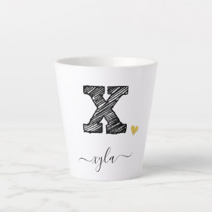 Lettre X Monogramme d'esquisse rétrospective, Mug 