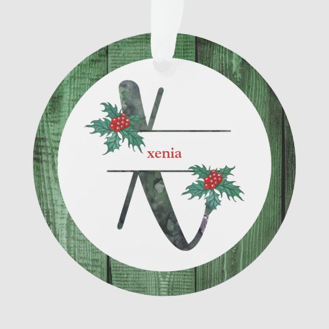 *~* Lettre X Rustic Christmas PHOTO Wood AP44 (devant)