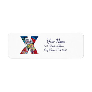 LETTRE X XMAS /SANTA CLAUS AVEC MONOGRAM VIOLON