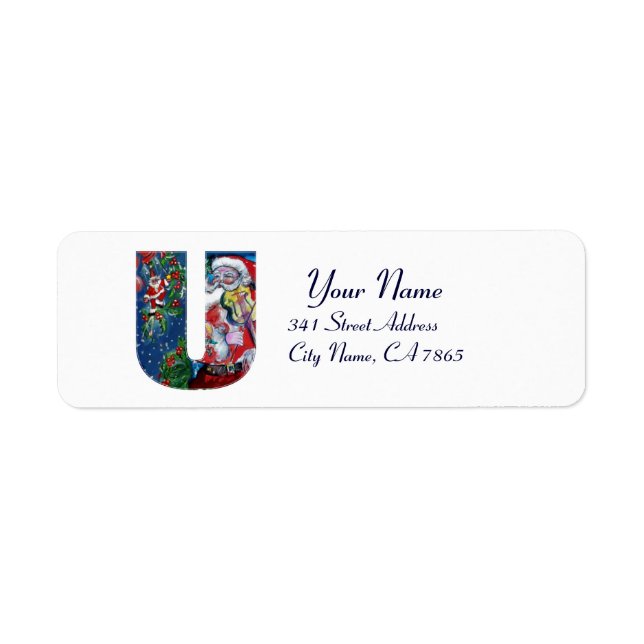 LETTRE XMAS U /SANTA CLAUS AVEC MONOGRAM VIOLIN (Devant)