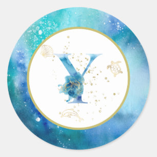 *~* LETTRE Y - Autocollant d'enveloppe de plage na