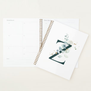 Lettre Z Eucalyptus et or Monogramme Planner