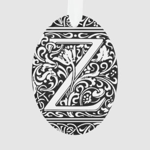 Lettre Z Monogramme médiéval Art Nouveau