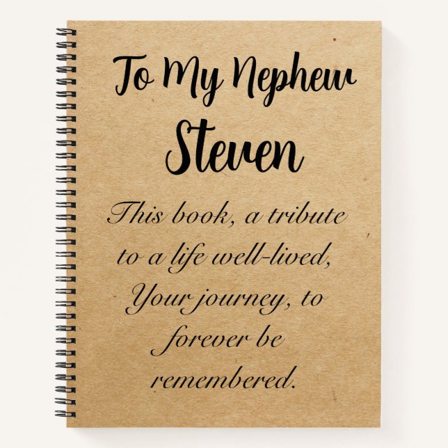 Lettres à ma fille fils carnet personnalisé (Devant)