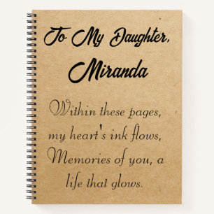Lettres à ma fille fils carnet personnalisé