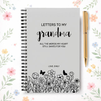 Lettres à ma grand-mère Journal de deuil en gris c
