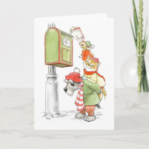 Lettres à Père Noël ! Carte de voeux des animaux m