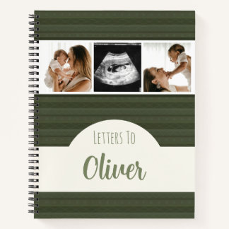 Lettres au bébé garçon Green Photo Journal de souv