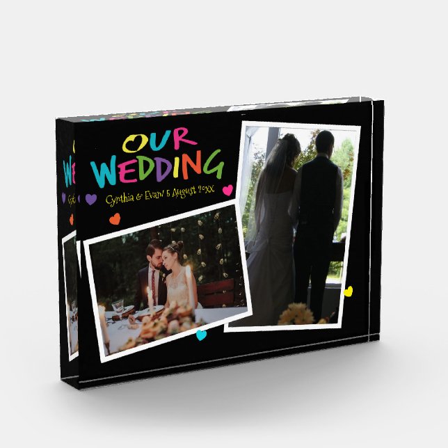 Lettres avec Mariage de coeur Garde 2 bloc photo (Gauche)