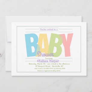 Lettres baby showers Invitation