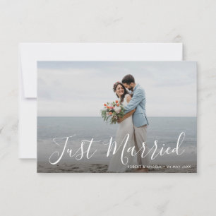 lettres blanches Juste marié mariage faire-part