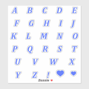 Lettres bleues modernes   Stickers Alphabet Monogr