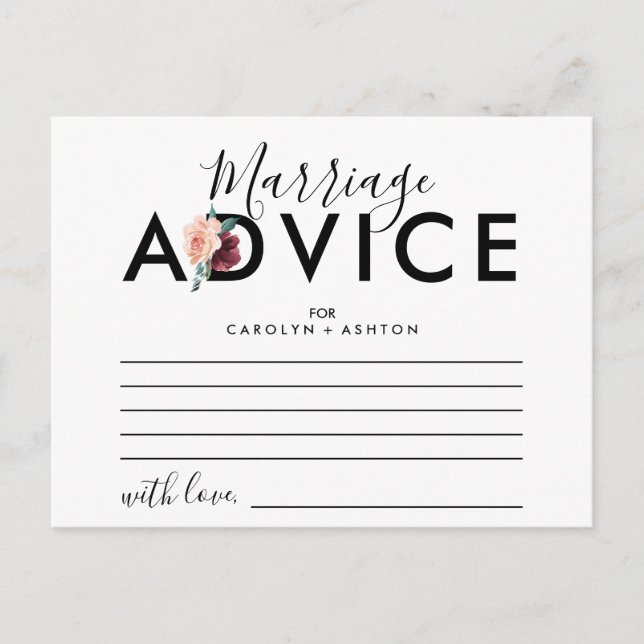 Lettres de fleurs | Cartes d'avis de mariage Maroo (Devant)