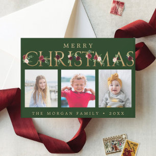 Lettres de Noël d'or Carte photo