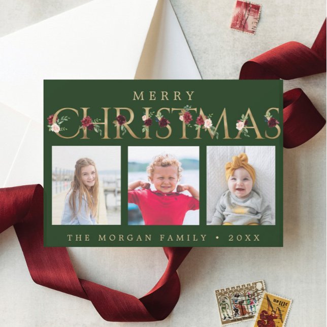 Lettres de Noël d'or Carte photo (Créateur téléchargé)